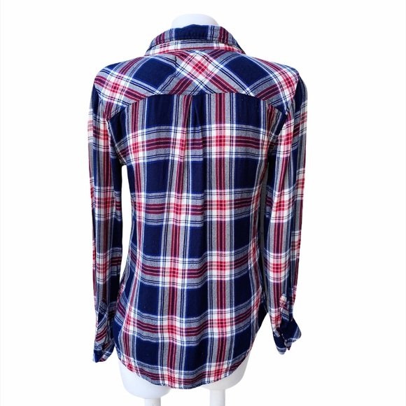Rails Hunter Checked Navy & Red Button Down Shirt - Picture 4 of 5